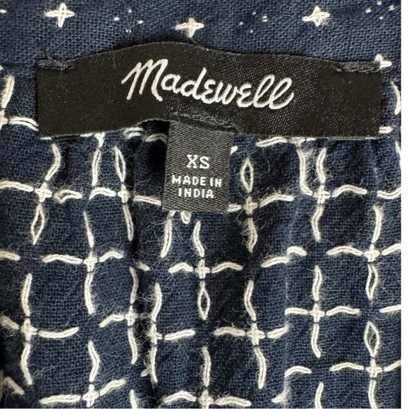 NWOT Madewell 100% Cotton Dobby V-Neck Tiered Midi Dress with Pockets Size XS - Picture 2 of 7